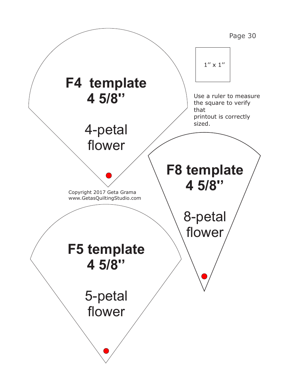 Folded Flowers Quilt Pattern Templates - Geta Grama, Page 30