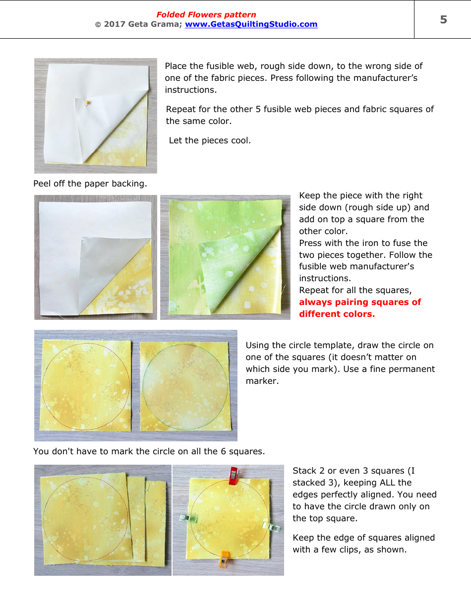 Folded Flowers Quilt Pattern Templates - Geta Grama, Page 5