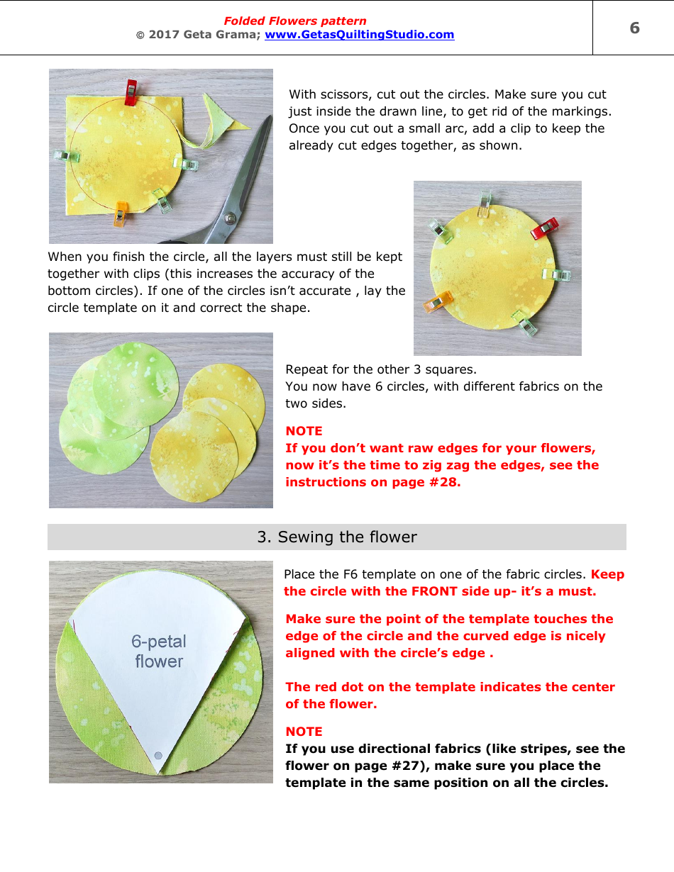 Folded Flowers Quilt Pattern Templates - Geta Grama, Page 6