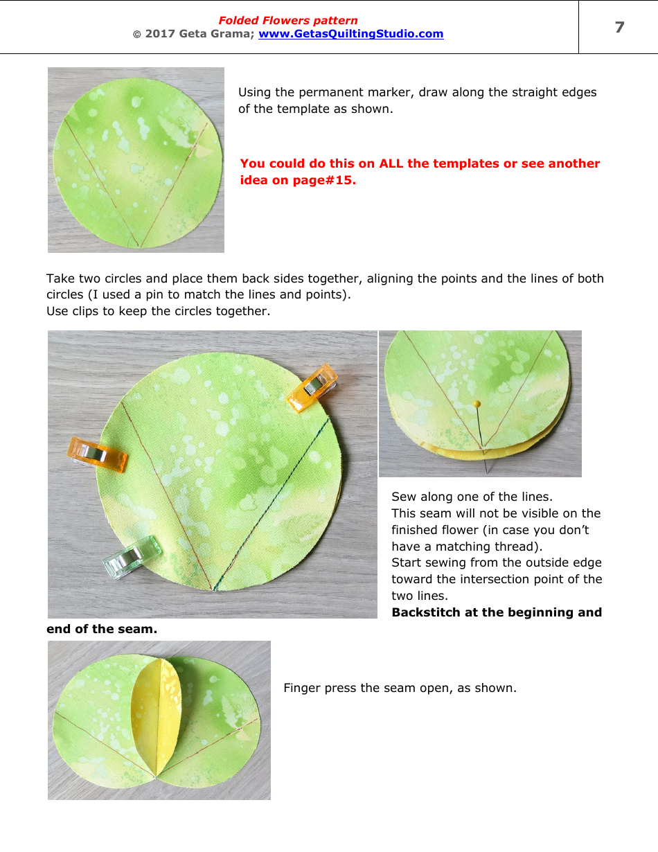 Folded Flowers Quilt Pattern Templates - Geta Grama, Page 7