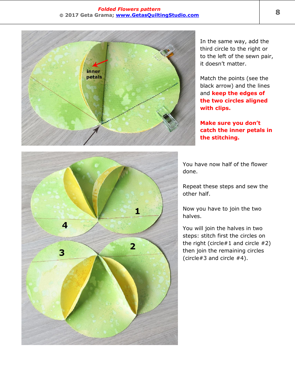 Folded Flowers Quilt Pattern Templates - Geta Grama, Page 8