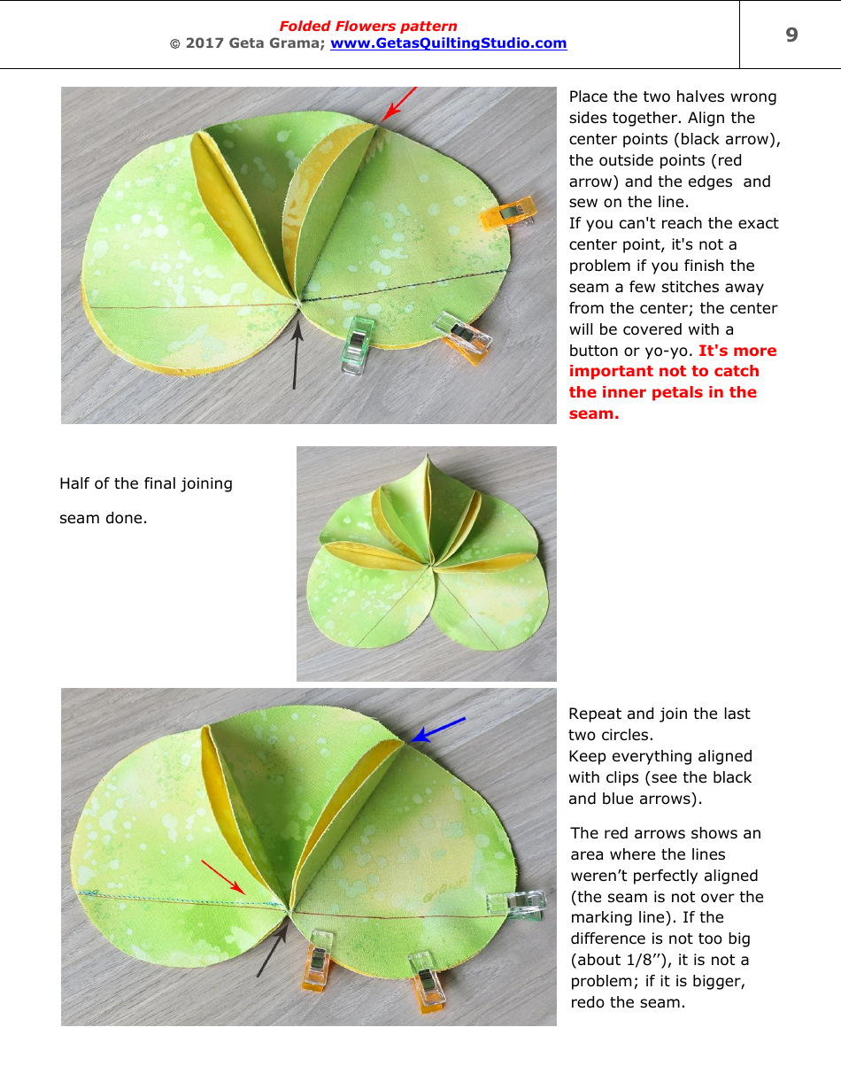 Folded Flowers Quilt Pattern Templates - Geta Grama, Page 9