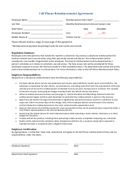 Document preview: Cell Phone Reimbursement Agreement - City of Boise, Idaho