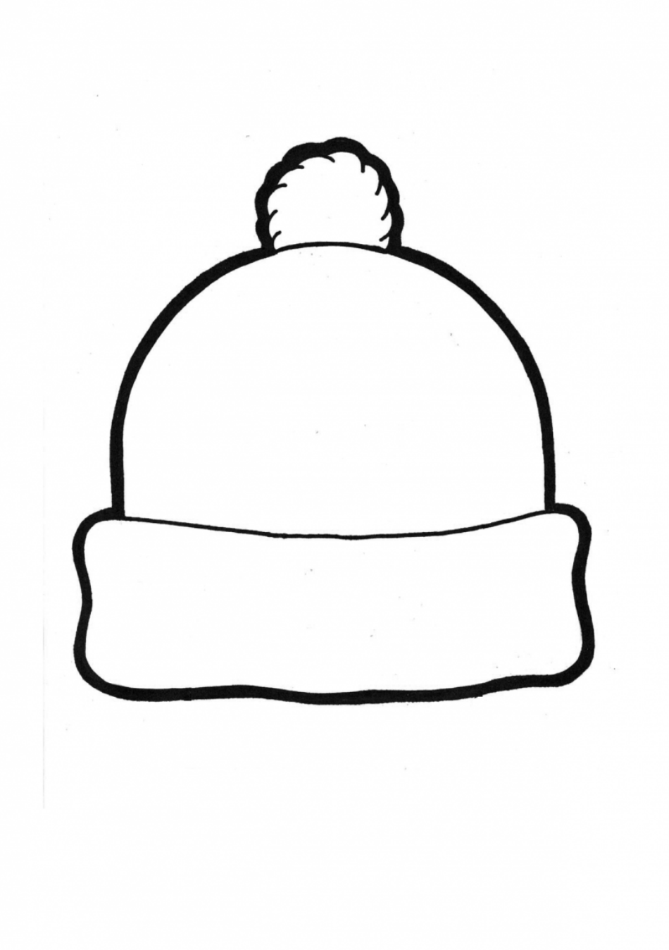 Winter cap craft template - Blank winter hat template for kids' craft projects.