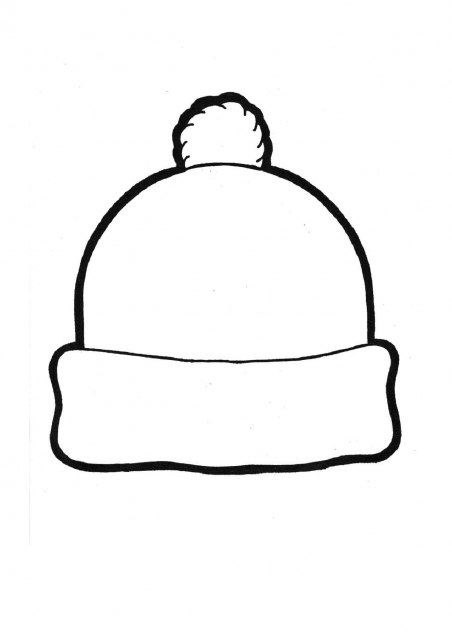 Winter cap craft template - Blank winter hat template for kids' craft projects.