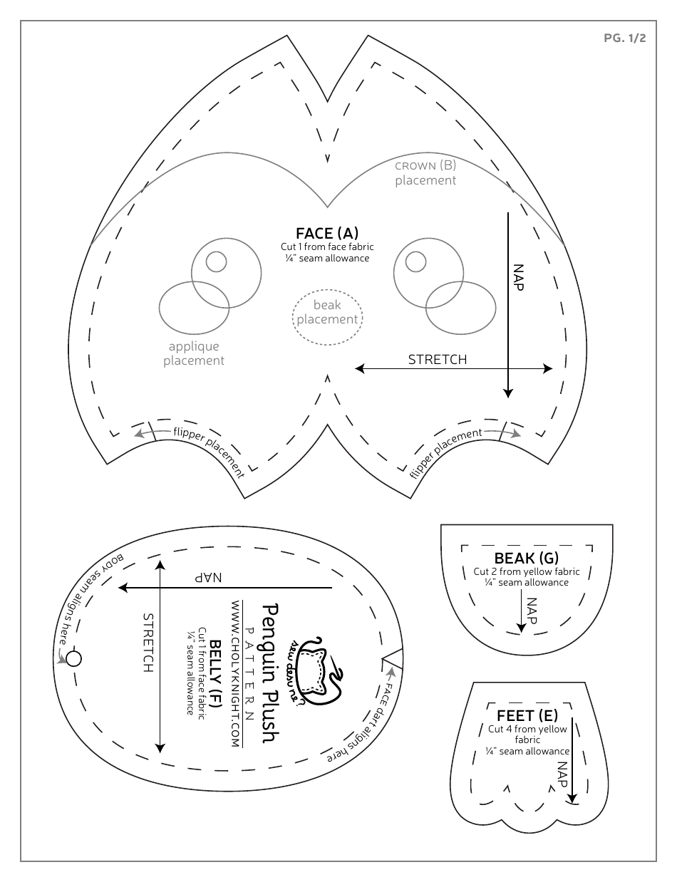 Penguin Plush Sewing Patterns - Choly Knight, Page 15