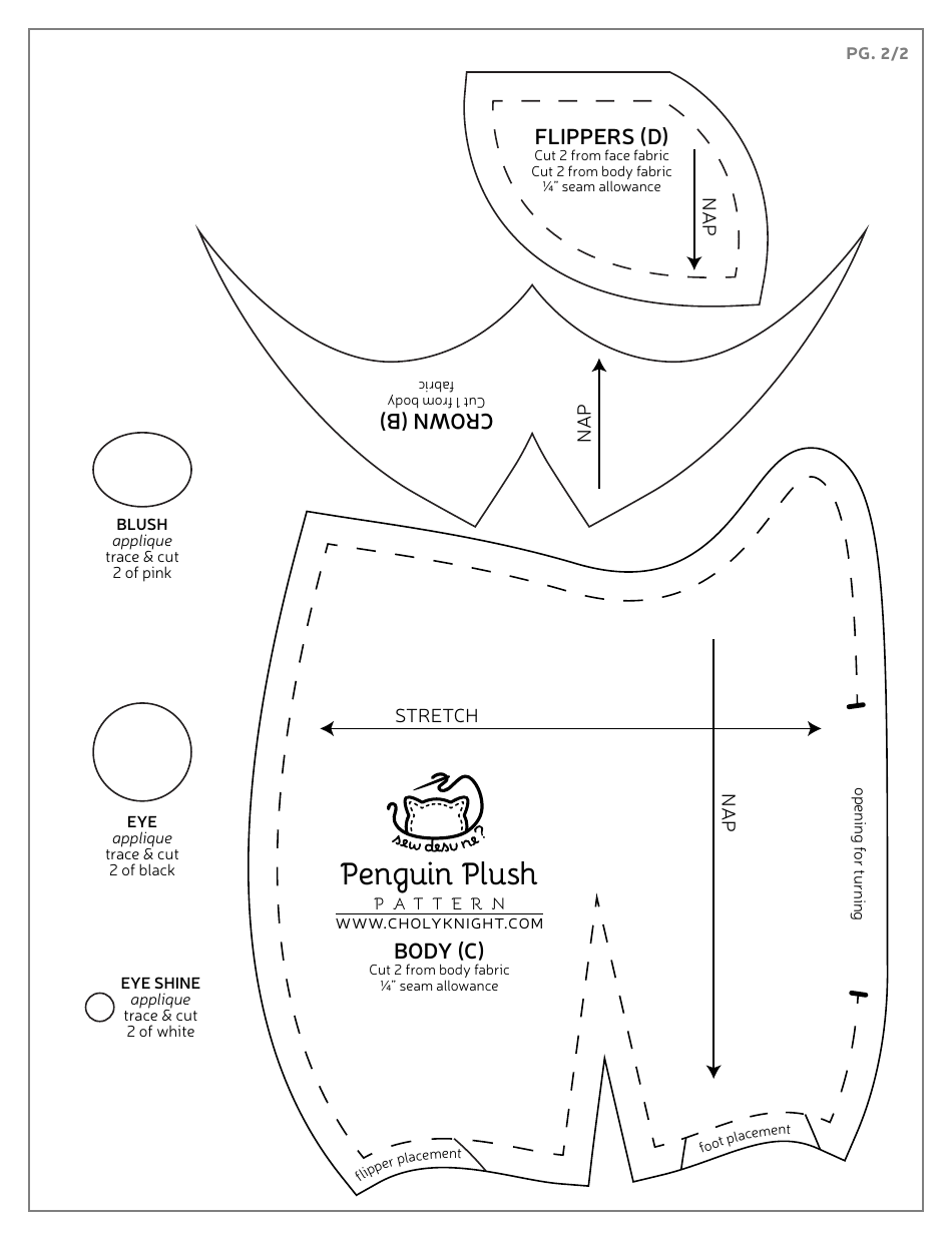 Penguin Plush Sewing Patterns - Choly Knight, Page 16