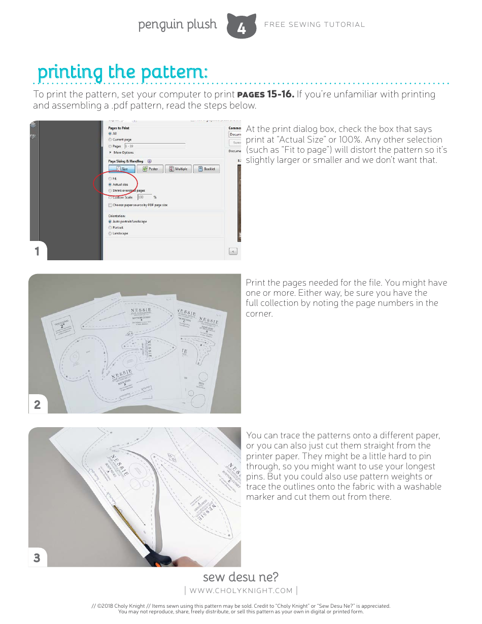 Penguin Plush Sewing Patterns - Choly Knight, Page 4