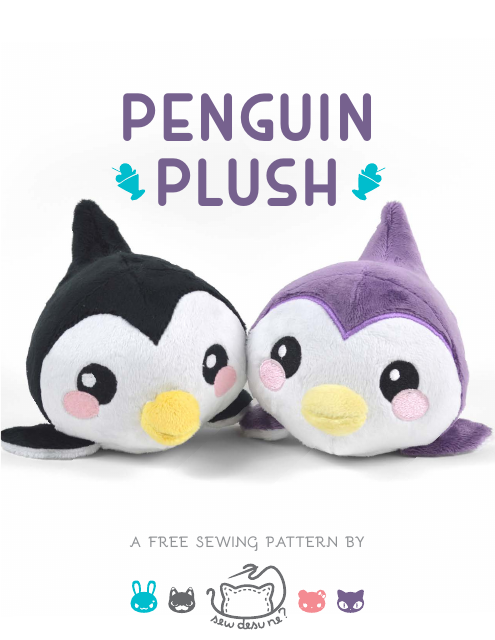 Penguin Plush Sewing Pattern Image Preview