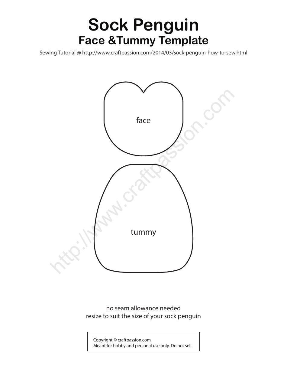 Sock Penguin Templates - Craftpassion Download Printable PDF | Templateroller