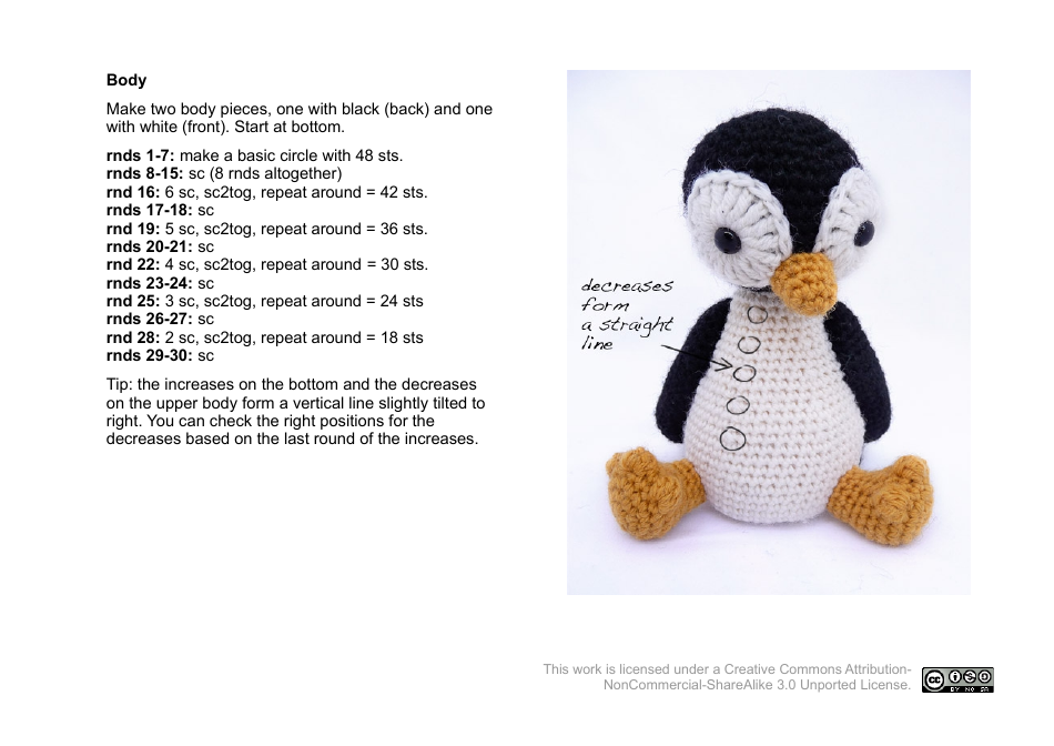 Knitted / Crocheted Penguin Pattern, Page 4