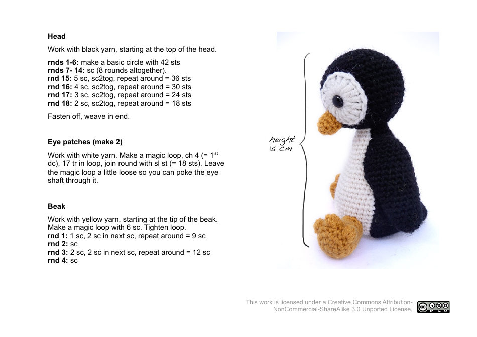 Knitted / Crocheted Penguin Pattern, Page 5