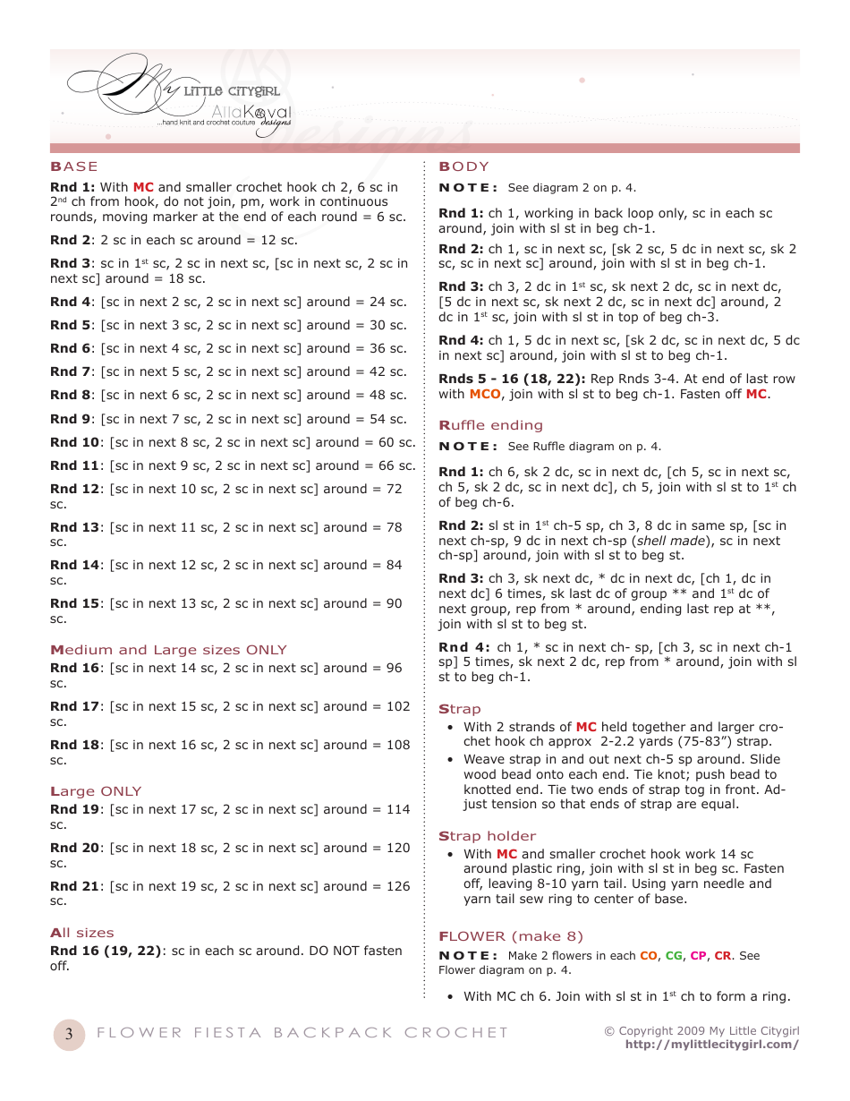 Bag / Backpack Crochet Templates - My Little Citygirl, Page 3