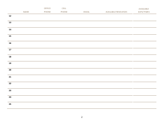 Contact List Template, Page 2
