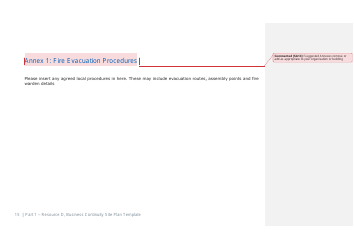 Part 1 Resource D, Site Business Continuity Plan Template - United Kingdom, Page 16