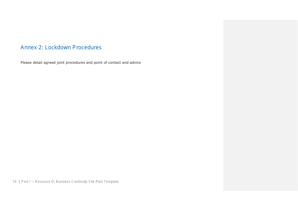 Part 1 Resource D, Site Business Continuity Plan Template - United Kingdom, Page 17