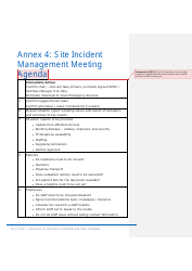 Part 1 Resource D, Site Business Continuity Plan Template - United Kingdom, Page 20