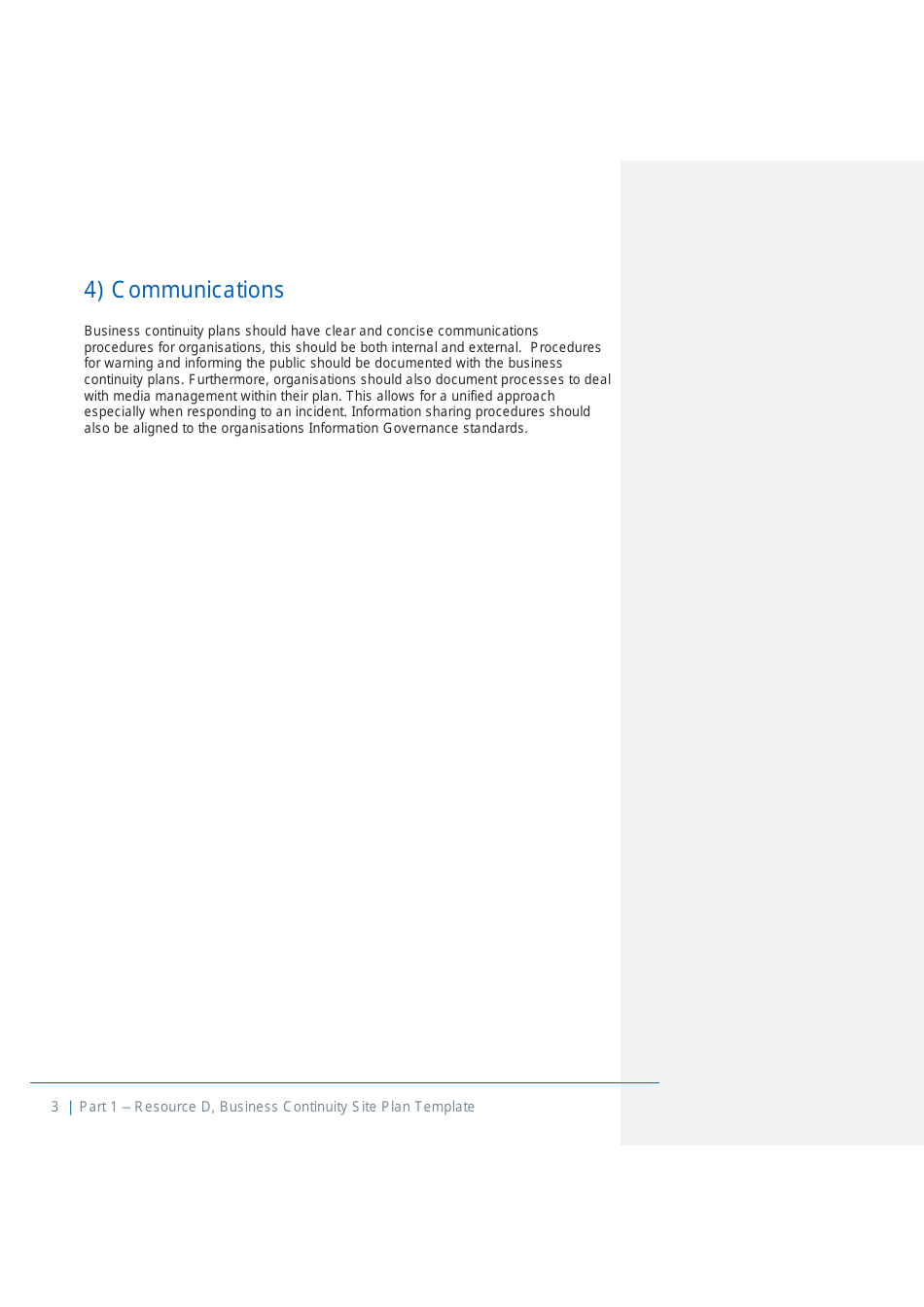 Part 1 Resource D, Site Business Continuity Plan Template - United Kingdom, Page 4