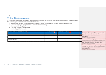 Part 1 Resource D, Site Business Continuity Plan Template - United Kingdom, Page 5