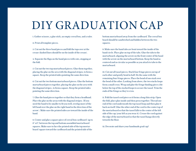 Diy Graduation CAP Templates