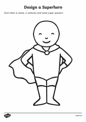 Document preview: Superhero Coloring Page