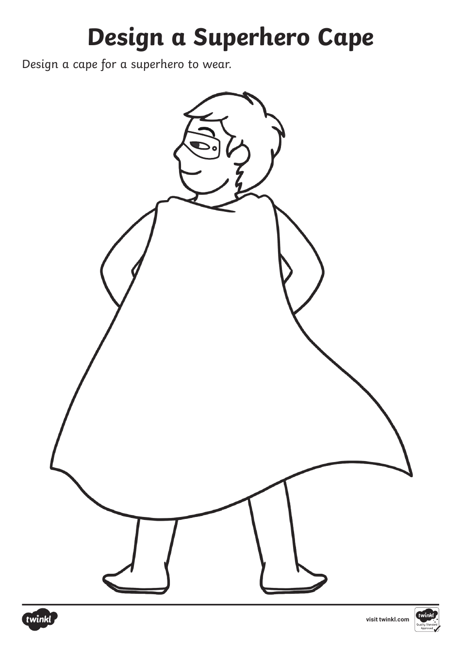 Superhero Cape Coloring Pages Download Printable PDF Templateroller