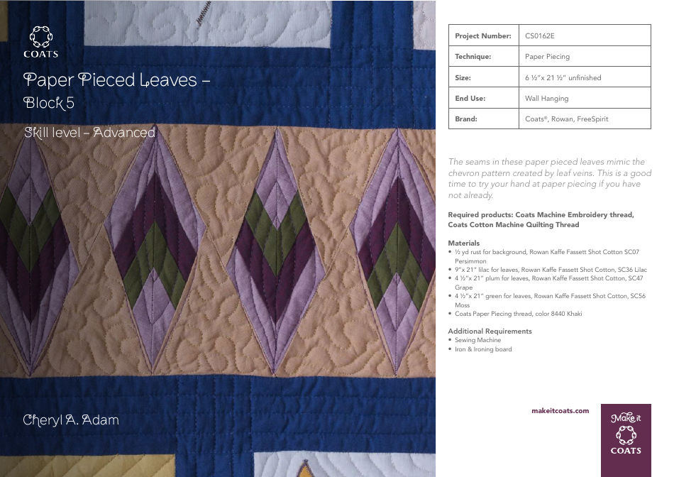 Simple Leaf Block Quilt Pattern Templates - Coats Plc, Page 13