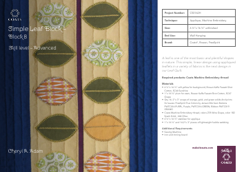 Simple Leaf Block Quilt Pattern Templates - Coats Plc
