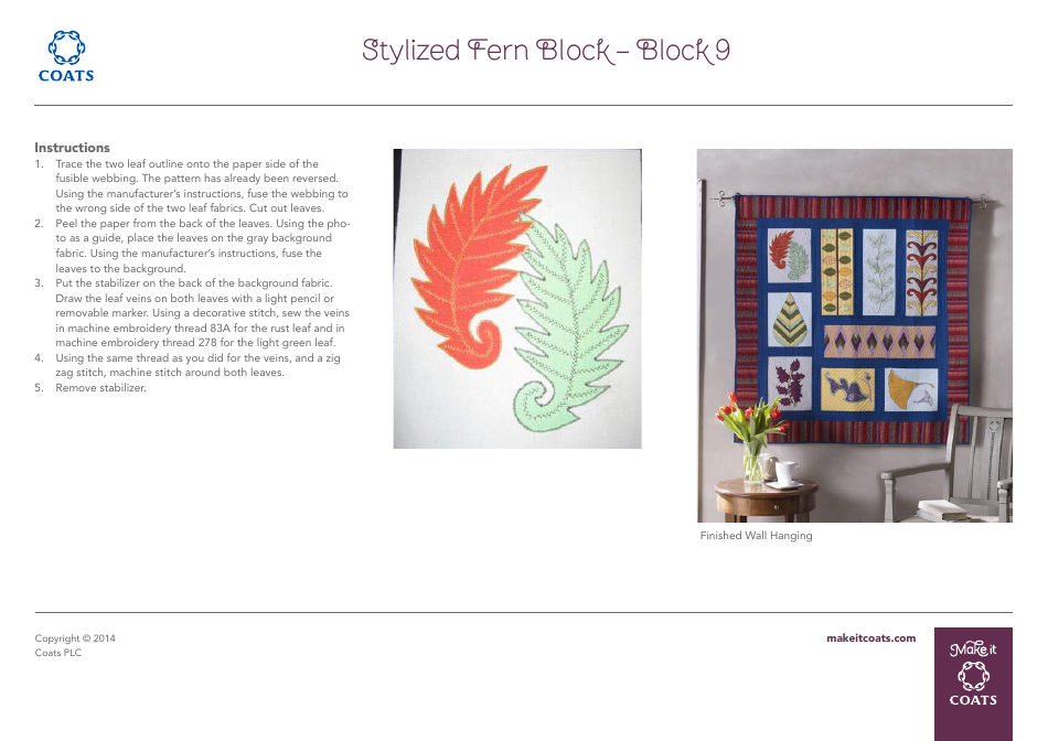 Simple Leaf Block Quilt Pattern Templates - Coats Plc, Page 25