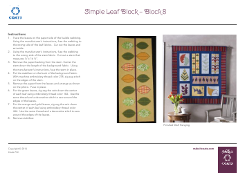 Simple Leaf Block Quilt Pattern Templates - Coats Plc, Page 2