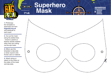 Document preview: Superhero Mask Template - Blue