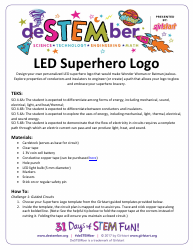 Document preview: Led Superhero Logo Templates - Girlstart