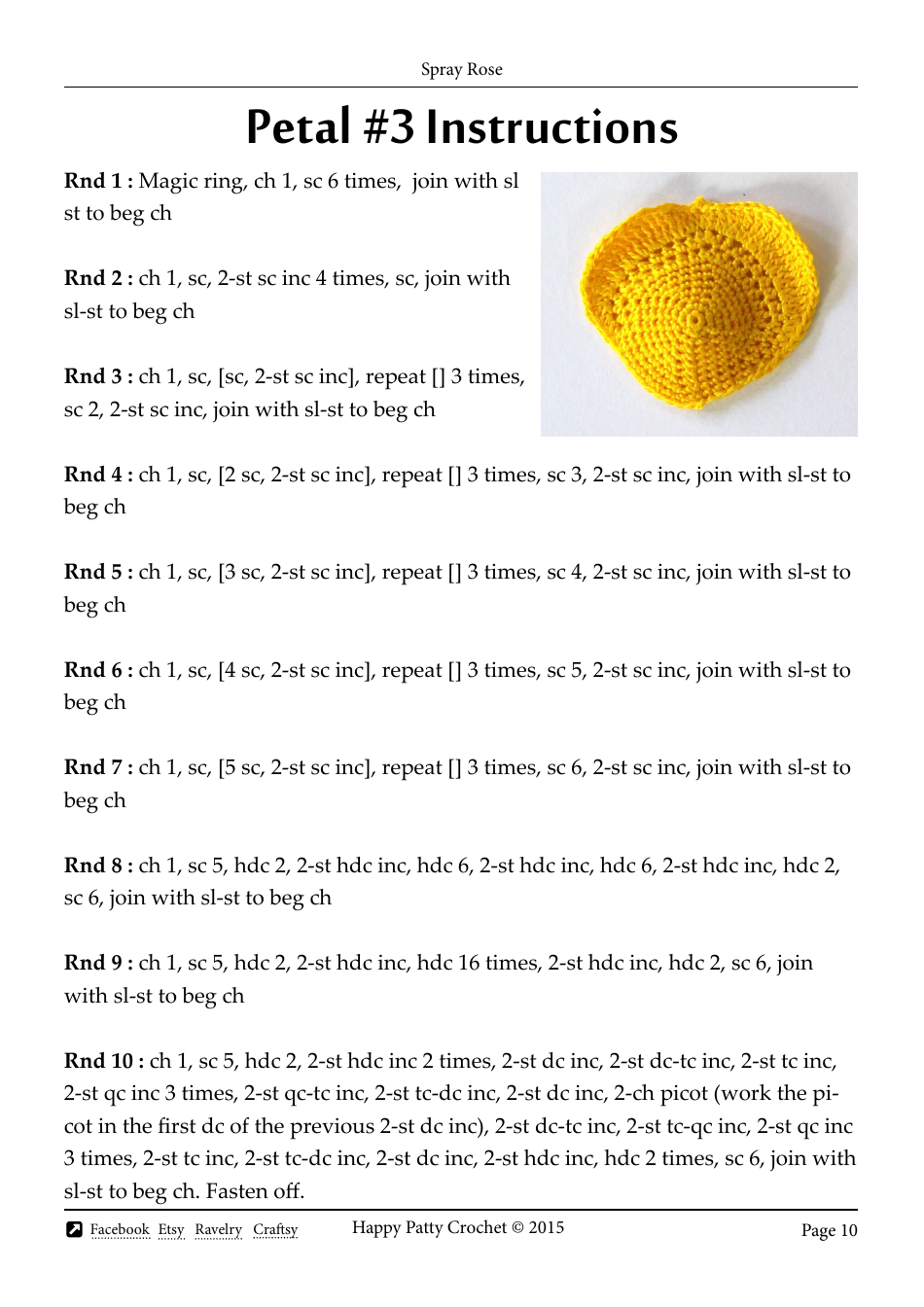 Spray Rose Crochet Pattern Templates - Happy Patty Crochet, Page 10