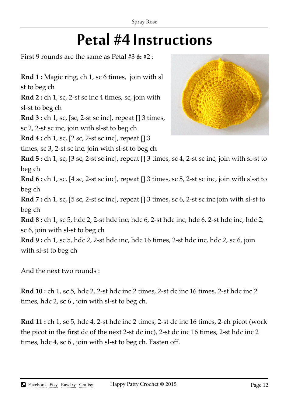Spray Rose Crochet Pattern Templates - Happy Patty Crochet, Page 12