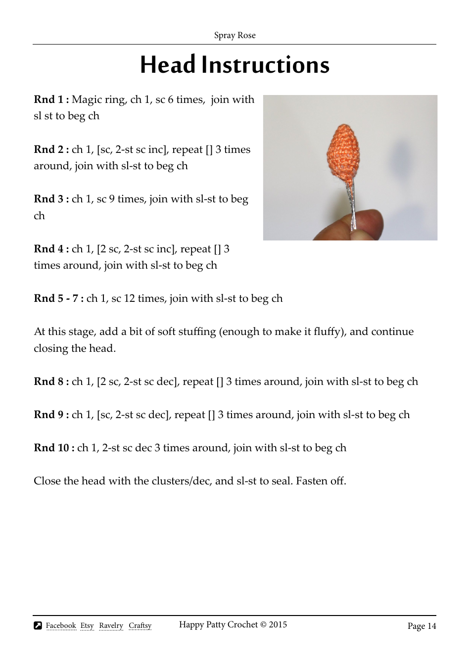 Spray Rose Crochet Pattern Templates - Happy Patty Crochet, Page 14