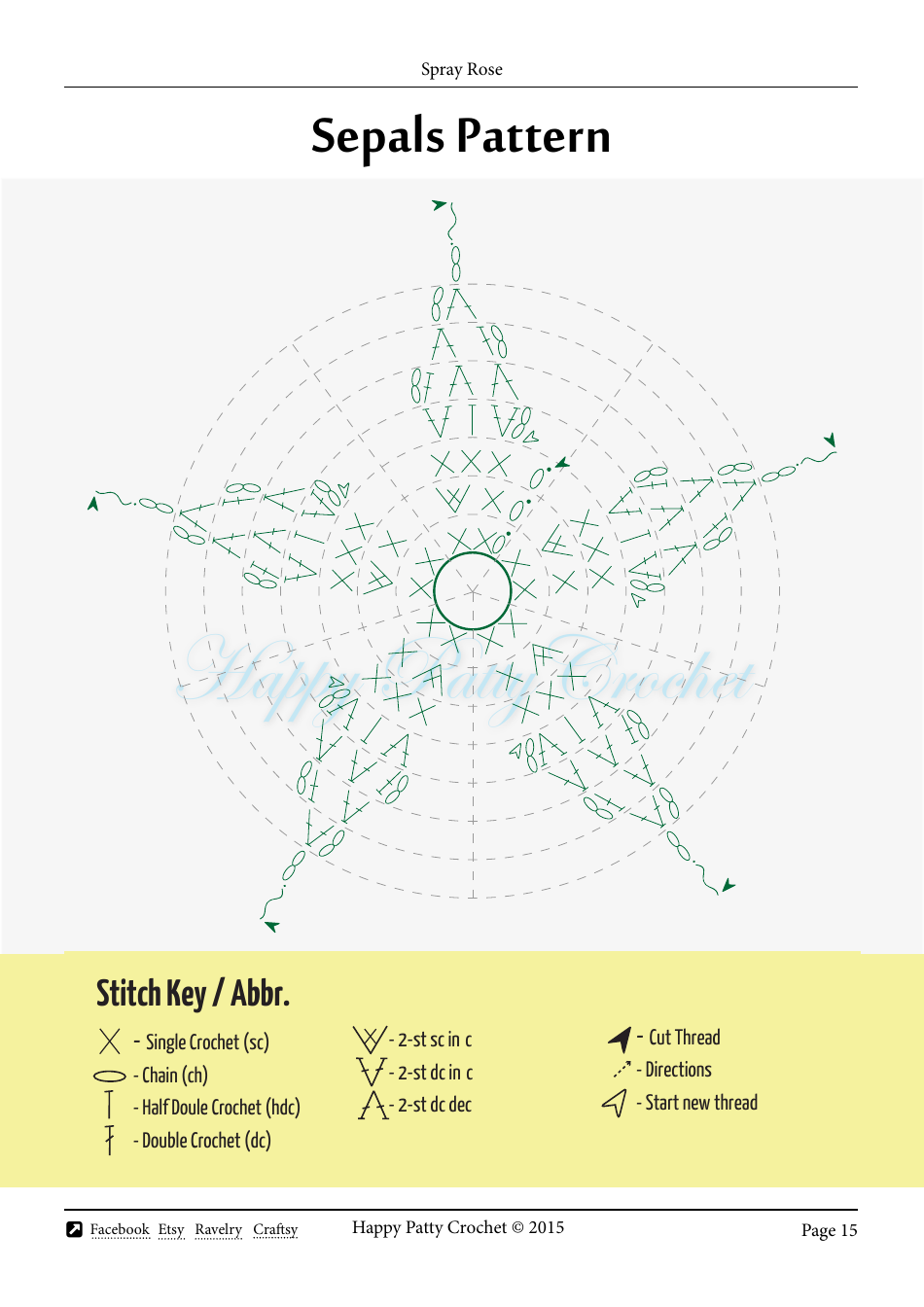 Spray Rose Crochet Pattern Templates - Happy Patty Crochet, Page 15