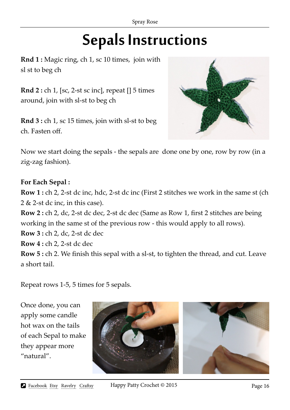 Spray Rose Crochet Pattern Templates - Happy Patty Crochet, Page 16