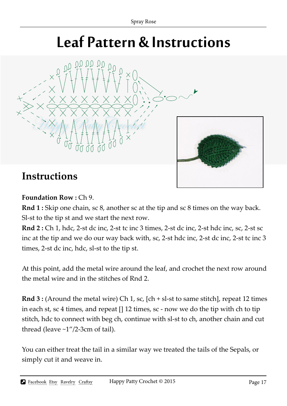 Spray Rose Crochet Pattern Templates - Happy Patty Crochet, Page 17