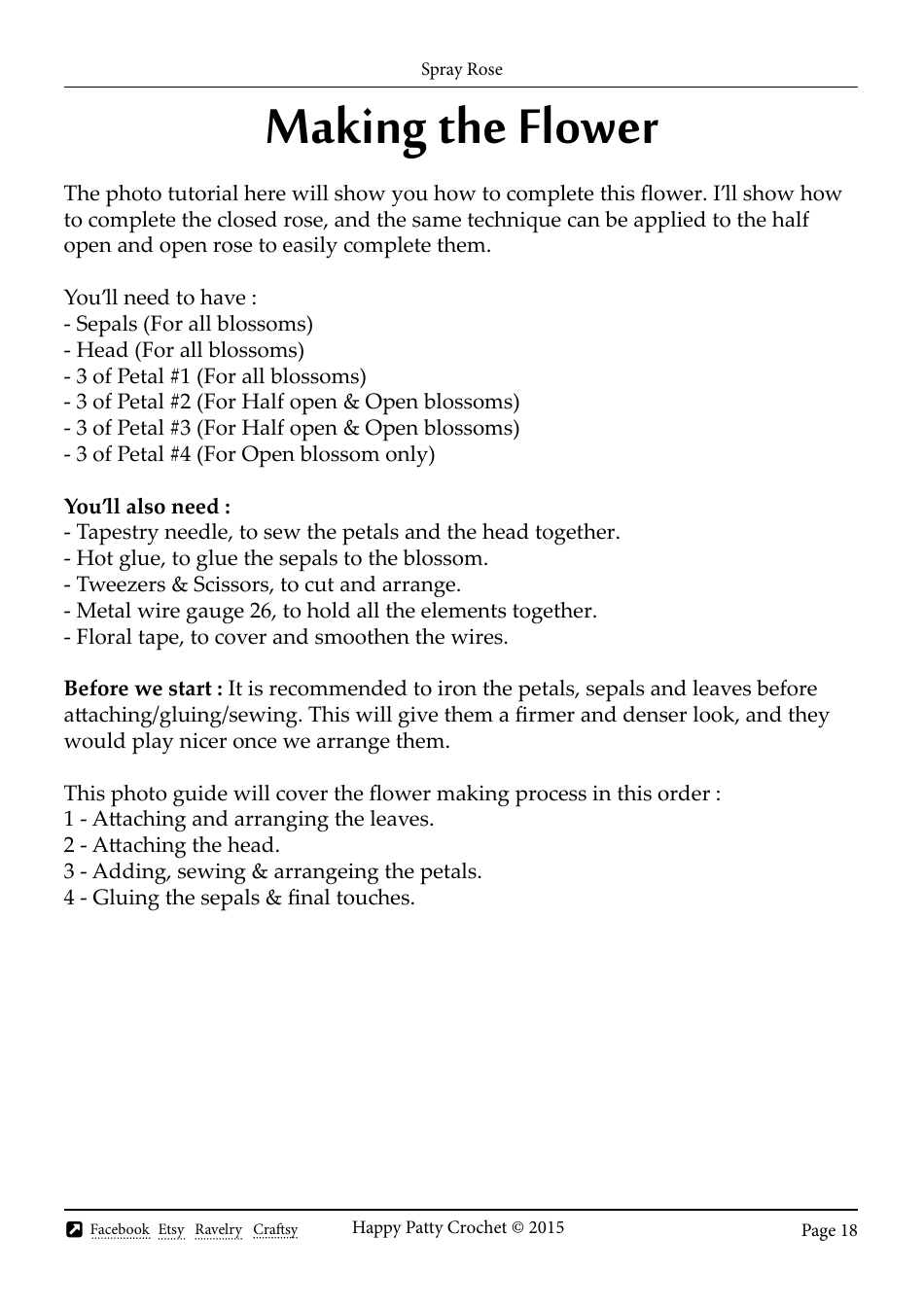 Spray Rose Crochet Pattern Templates - Happy Patty Crochet, Page 18