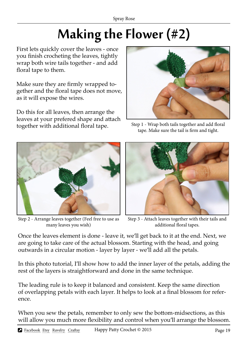 Spray Rose Crochet Pattern Templates - Happy Patty Crochet, Page 19