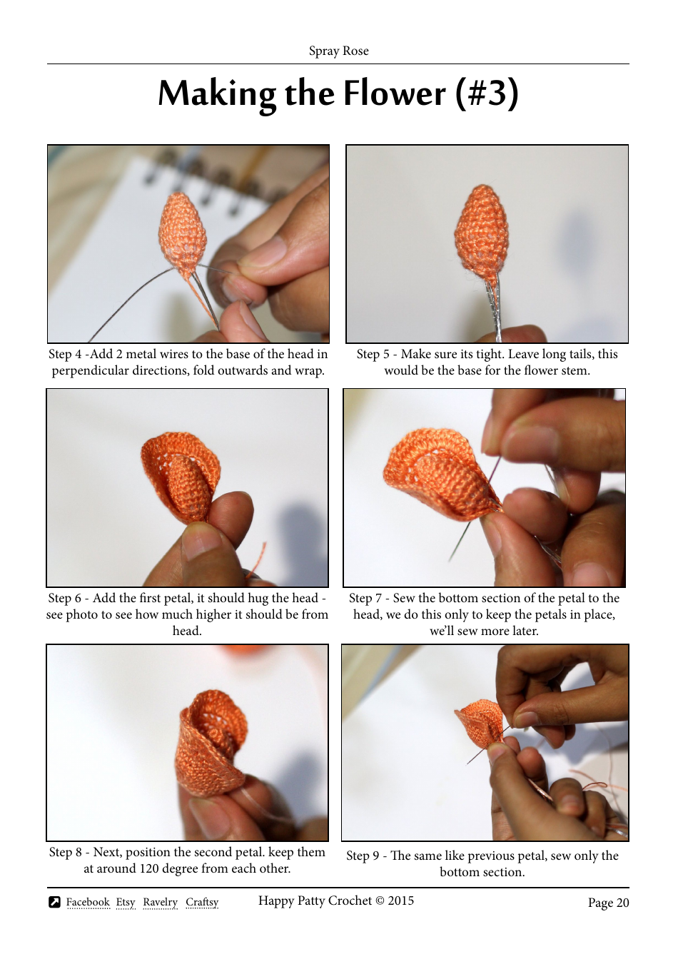 Spray Rose Crochet Pattern Templates - Happy Patty Crochet, Page 20