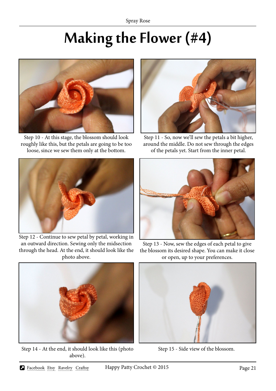 Spray Rose Crochet Pattern Templates - Happy Patty Crochet, Page 21
