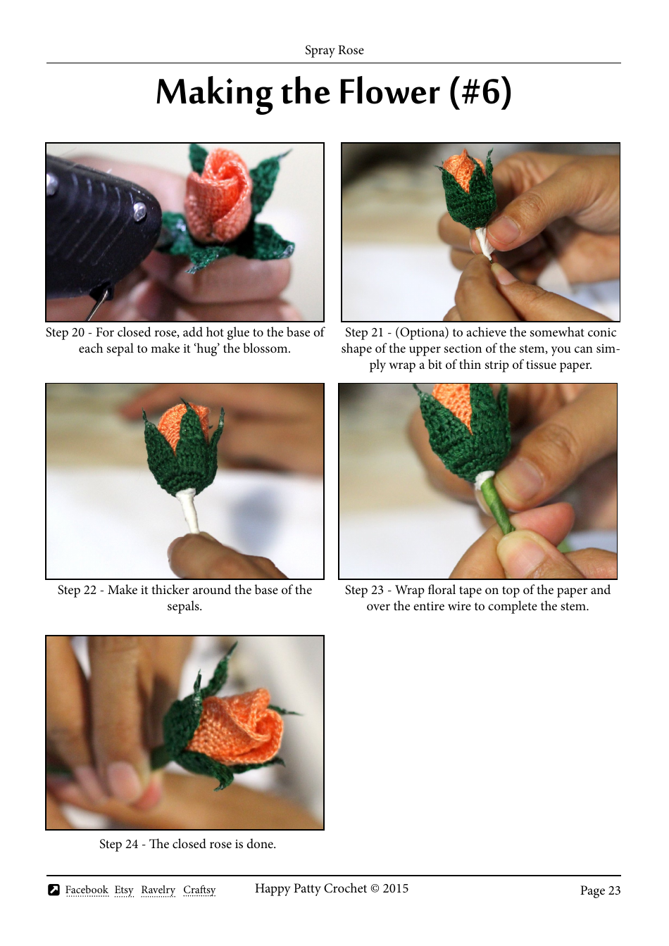 Spray Rose Crochet Pattern Templates - Happy Patty Crochet, Page 23