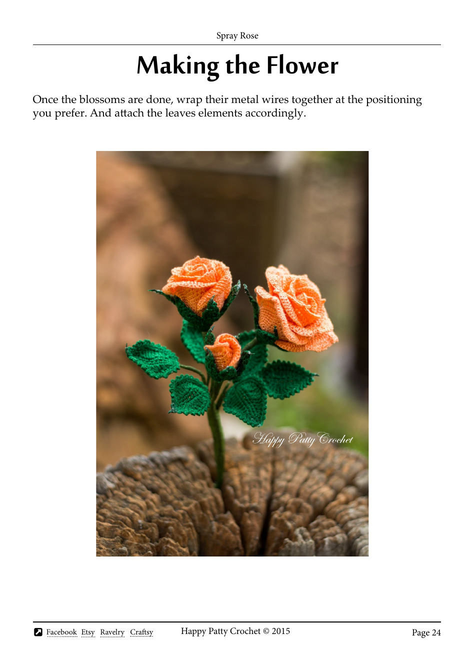 Spray Rose Crochet Pattern Templates - Happy Patty Crochet, Page 24