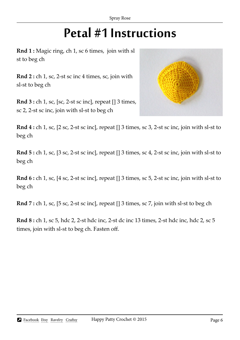 Spray Rose Crochet Pattern Templates - Happy Patty Crochet, Page 6