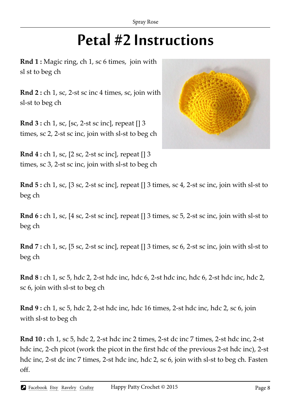 Spray Rose Crochet Pattern Templates - Happy Patty Crochet, Page 8
