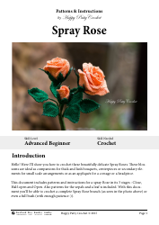 Document preview: Spray Rose Crochet Pattern Templates - Happy Patty Crochet