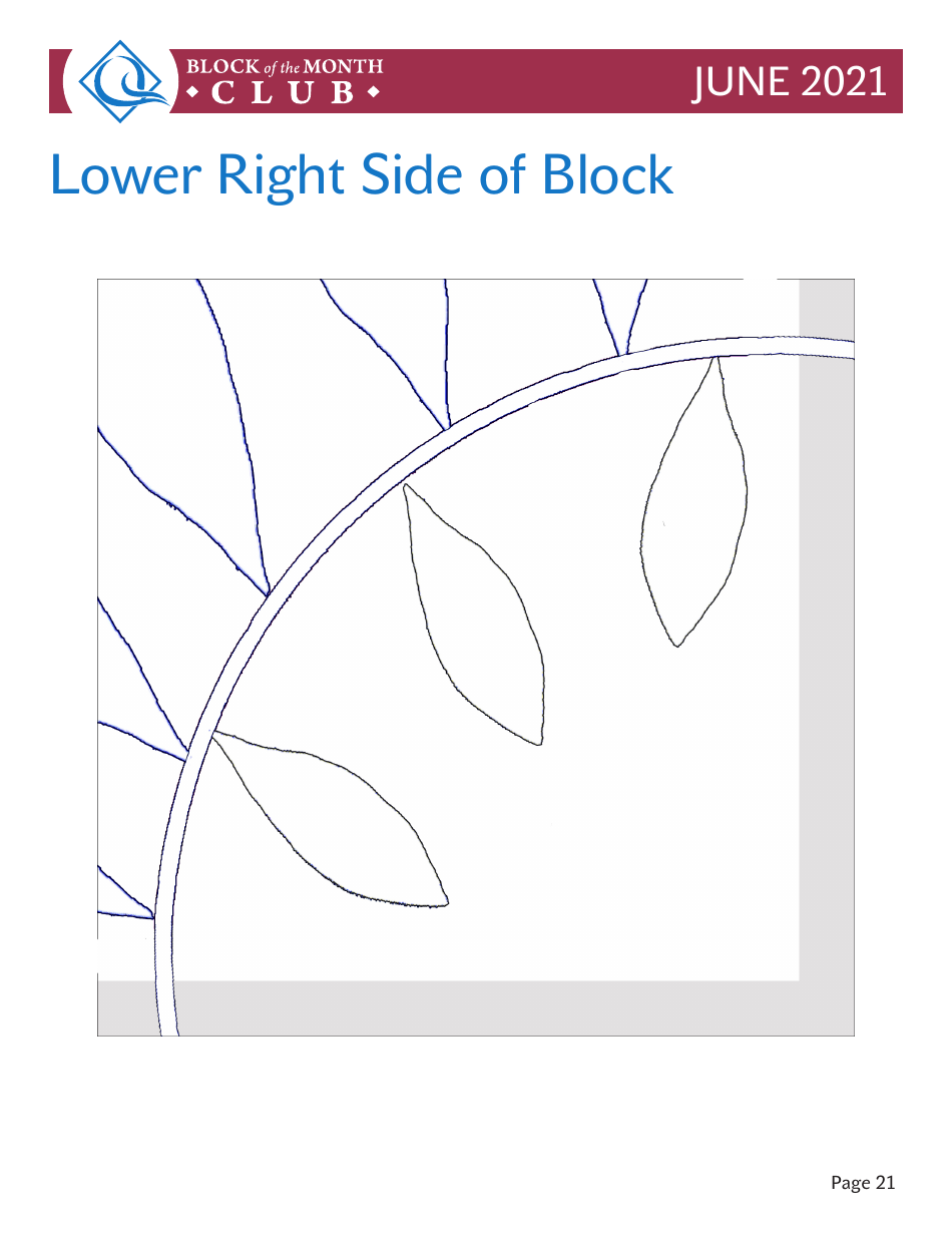 Circular Leaf Block Quilt Pattern Templates, Page 21
