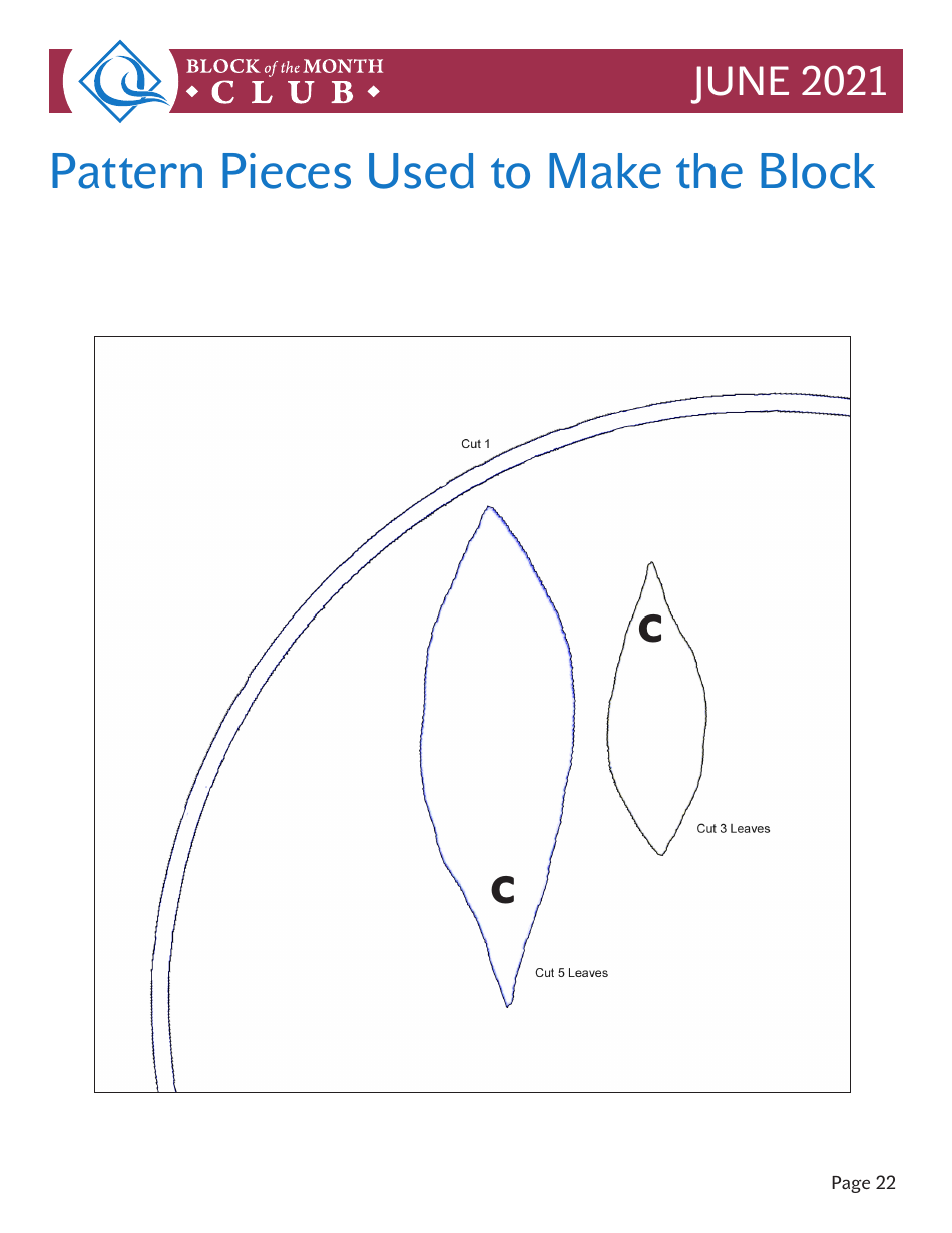 Circular Leaf Block Quilt Pattern Templates, Page 22