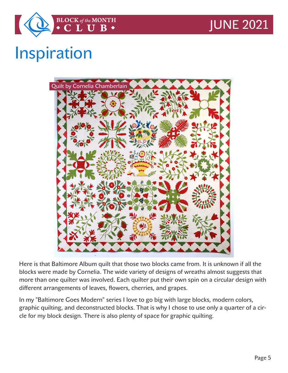 Circular Leaf Block Quilt Pattern Templates, Page 5